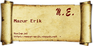 Mazur Erik névjegykártya