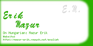 erik mazur business card